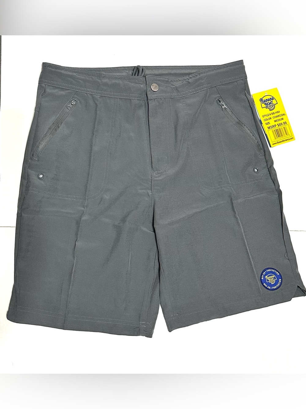 Banana Boat Men's Gray Board Shorts Medium UPF 50+ Back Pocket